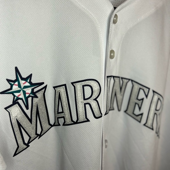 Source Unknown White Mariners Button-Up Jersey - Picture 5 of 6